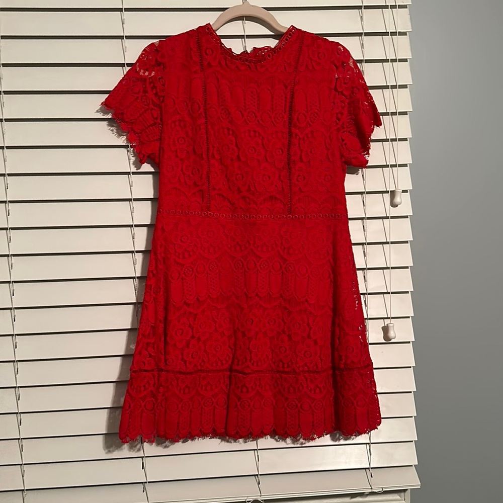 Red lace dress
